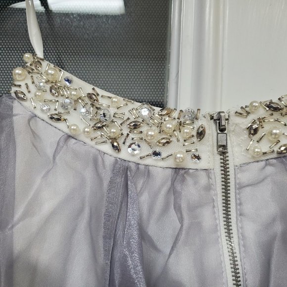 Say Yes to the Prom Tulle Silver/White Skirt - Picture 9 of 9